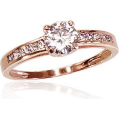 Золотое кольцо #1100353(Au-R)_CZ, Красное Золото 585°, Цирконы, Размер: 17.5, 1.26 гр.