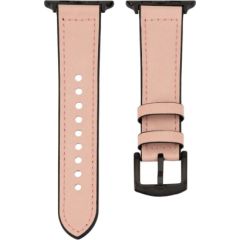 Connect Universal  Watch 42/44/45mm Silicone patch Leather Strap (132mm M/L) Pink Sand