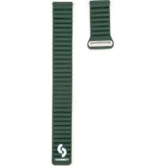 Connect   22mm Flat head Leather - Silicone Loop Magnetic Strap (130mm M/L) Forest Green