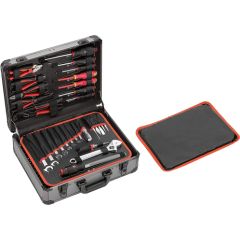 GEDORE red ALLROUND universal set in aluminum case, 138 pieces, tool set (with reversible ratchet, SW 8mm - 24mm)