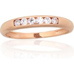 Золотое кольцо #1100832(Au-R)_CZ, Красное Золото 585°, Цирконы, Размер: 17, 1.41 гр.