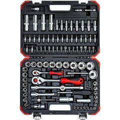 Gedore Red socket wrench set 1/4 "+ 1/2", 94 pieces (red / black, with reversible ratchets, SW 4mm - 32mm)