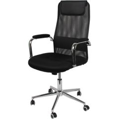Biroja krēsls COLORADO 63x56xH105-115cm melns/hroma