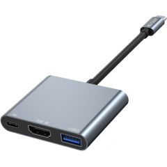 Tech-protect Tech - Protect V1 USB-C Multiport Adapteris | USB 3.0 | HDMI | USB-C | melns
