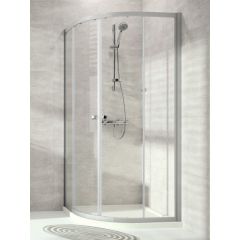 Huppe dušas stūris Komforts 100, 900x900 mm, h=1900, R=500,  matēts sudrabs / caurspīdīgs stikls AP