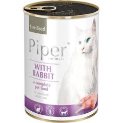 Dolina Noteci Piper Animals Sterilised with rabbit - wet cat food - 400g