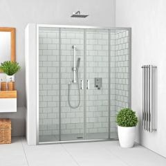 dušas durvis LLD4, 1500 mm, h=1900, briliants/caurspīdīgs stikls