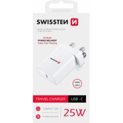 Swissten Tīkla Lādētājs PD USB-C priekš UK kontaktligzdas 25W
