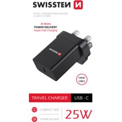 Swissten Зарядное устройство PD USB-C для UK разъем 25W
