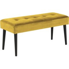 Скамейка GLORY 38x95xH45см, ткань: желтый, металлические ножки с порошковым покрытием, шероховатый матовый черный