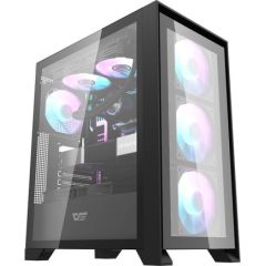 Computer case Darkflash DRX70 GLASS + 4 RGB fans (black)