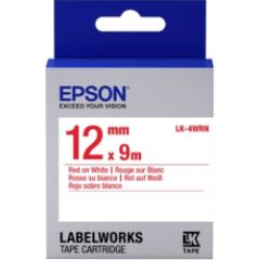 Epson LK-4WRN (C53S654011) Label Cartridge Standard, Red on White 12mm (9m)