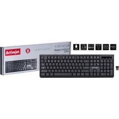 Activejet K-3911W Keyboard wireless black with 1x 1.5V AAA battery