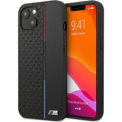 BMW M kolekcija BMHCP13MTRTBK Back Case Aizmugurējais Ādas Apvalks Telefonam Apple iPhone 13