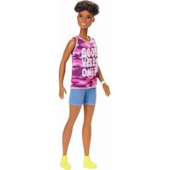 Lalka Barbie Mattel Fashionistas Modna przyjaciółka - różowy kamuflaż (GHP98)