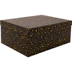 Box DIANA-2, with a lid 35x27xH15,7cm, black/gold