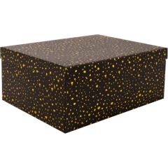 Box DIANA-1, with a lid 37,5x29xH16cm, black/gold