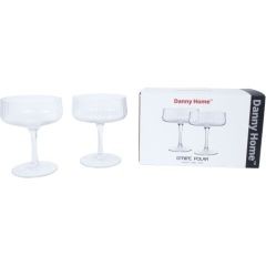 Champagne goblets 2pcs STRIPE POLAR H12cm 220ml, transparent glass