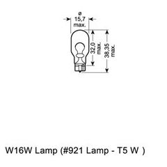 Osram spuldze W16W Original 1 gab.