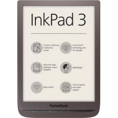 E-Reader | POCKETBOOK | InkPad 3 | 7.8" | 1872x1404 | Memory 8192 MB | 1xAudio-Out | 1xMicro-USB | Micro SD | Wireless LAN 802.11b/g/n | Dark Brown | PB740-X-WW