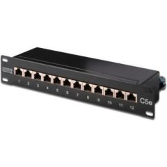 DIGITUS CAT 5e, Class D Patch Panel, 12 port shielded