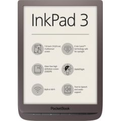 E-Reader | POCKETBOOK | InkPad 3 | 7.8" | 1872x1404 | Memory 8192 MB | 1xAudio-Out | 1xMicro-USB | Micro SD | Wireless LAN 802.11b/g/n | Dark Brown | PB740-E-WW