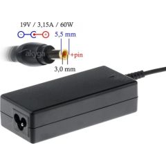 Akyga notebook power adapter AK-ND-13 19V/3.16A 60W 5.5x3.0 mm + pin SAMSUNG