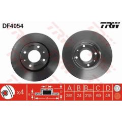 TRW Bremžu disks DF4054