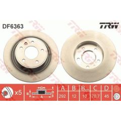 TRW Bremžu disks DF6363