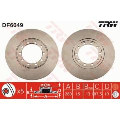 TRW Bremžu disks DF6049