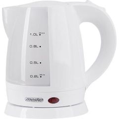 Mesko Kettle MS 1276 Standard, Plastic, White, 1600 W, 360° rotational base, 1 L