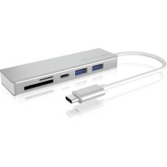 Raidsonic IcyBox 3x Port USB 3.0 (2x Type-C and 1x Type-A) Hub, USB Type-C, card reader