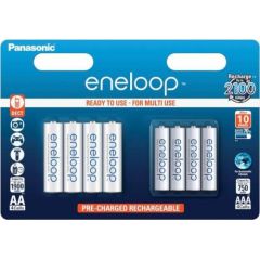 Panasonic Eneloop R6/AA 1900mAh, 4 Pcs + R03/AAA 750mAh, 4 Pcs, Blister