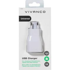 Vivanco USB lādētājs 1A, balts (38348)