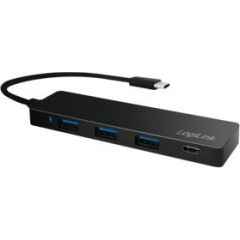 LOGILINK- Ultra-slim USB-C 3.1 hub, 4-port, black