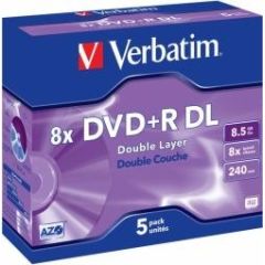 Matricas DVD+R DL Verbatim 8.5GB Double Layer 8x AZO 5 Pack Jewel