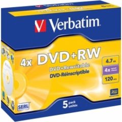 Matricas DVD+RW SERL Verbatim 4.7GB 4x 5 Pack Jewel