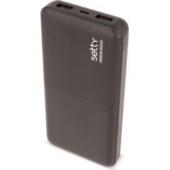 Setty  Power Bank 10000mAh Universāla Ārējas uzlādes baterija 5V 2.1A + Micro USB Kabelis Melna