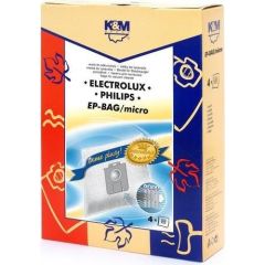 K&M Oдноразовые мешки для пылесосов ELECTROLUX-PHILIPS S-BAG (4шт)