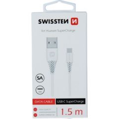 Swissten 5A Super Fast Charge для Huawei USB-C USB Кабель данных 1.5m Белый