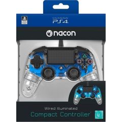 Nacon Compact Controller Wired - Illuminated Blue (PS4)