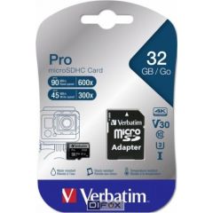 Verbatim microSDHC Pro      32GB Class 10 UHS-I incl Adapter