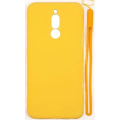 Evelatus Xiaomi Redmi 8 Soft Touch Silicone Case with Strap Yellow