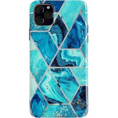 Fusion Geometric Marble Silikona Aizsargapvalks Apple iPhone 12 Pro Max Zaļš