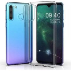 Fusion Ultra Back Case 0.3 mm Izturīgs Silikona Aizsargapvalks Priekš Samsung A215 Galaxy A21 Caurspīdīgs