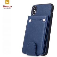 Mocco Smart Wallet Case Чехол Из Эко Кожи - Держатель Для Визиток Apple iPhone X / XS Синий