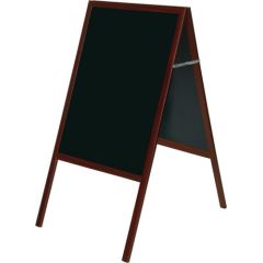 Divpusēja krīta tāfele  BI-OFFICE 60x90, 120 cm augsts statīvs, melna virsma un rāmis