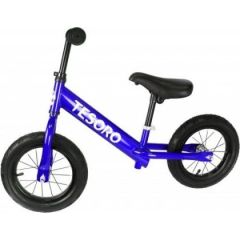 (Ir Veikalā) Tesoro Kids Balance Bike PL-12 zils metālisks