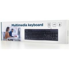 Gembird KB-UM-107 Multimedia USB Keyboard, Wired, US, Black