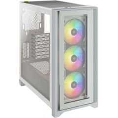 Corsair Tempered Glass Mid-Tower ATX Case iCUE 4000X RGB Side window,  Mid-Tower, White, Power supply included No, Steel, Tempered Glass, Plastic